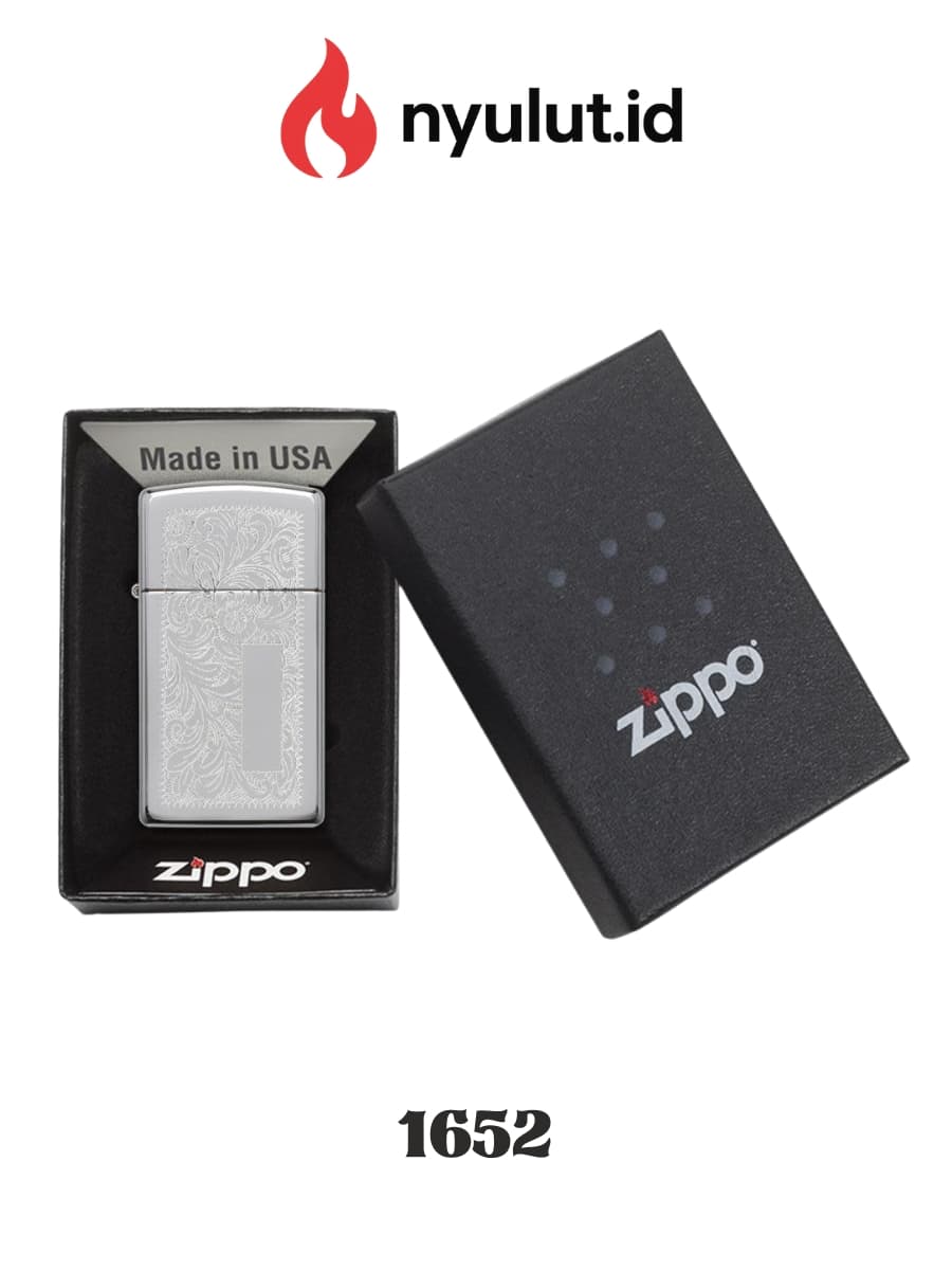 Zippo 1652 Slim® Chrome Venetian® Made in USA