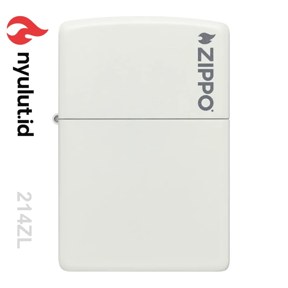 Zippo 214ZL Classic White Matte Zippo Logo Made in USA