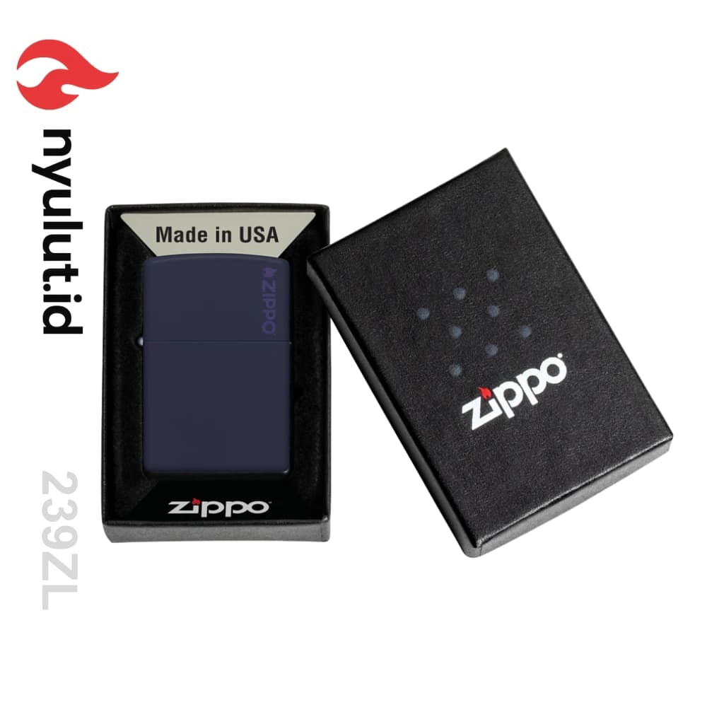 Zippo 239ZL Classic Navy Matte Zippo Logo Made in USA
