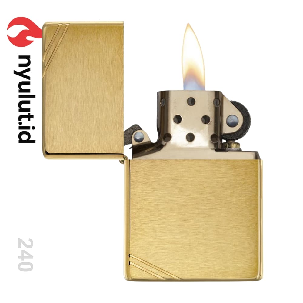 Preview Zippo 240 Brushed Brass Vintage with Slashes Made in USA - 2