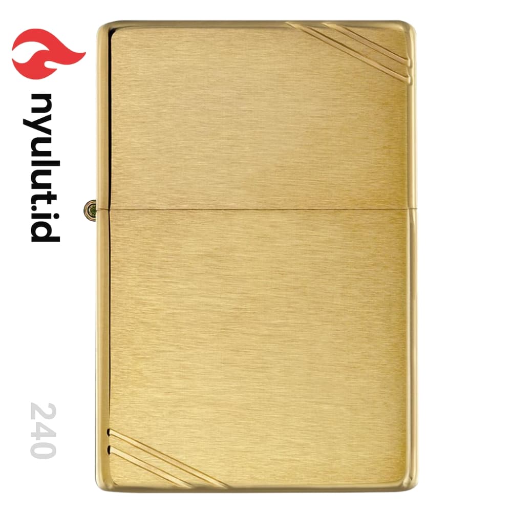 Zippo 240 Brushed Brass Vintage with Slashes Made in USA