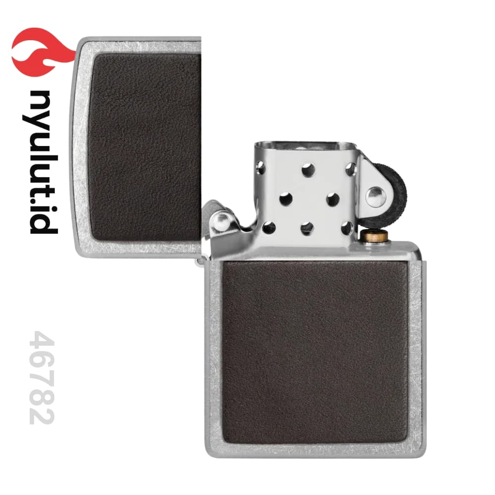 Zippo 46782 Brown Leather Emblem Made in USA