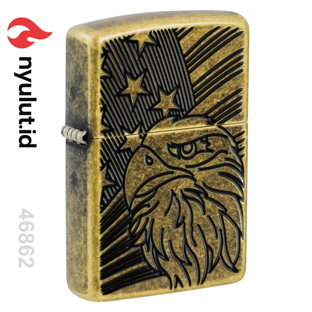 Zippo 46862 Eagle and Flag Design Made in USA