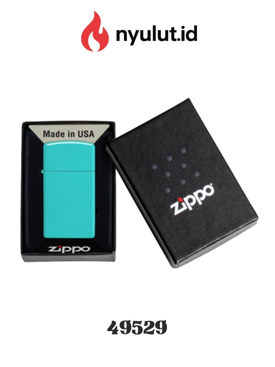 Preview Zippo 49529 SlimⓇ Flat Turquoise Made in USA - 4